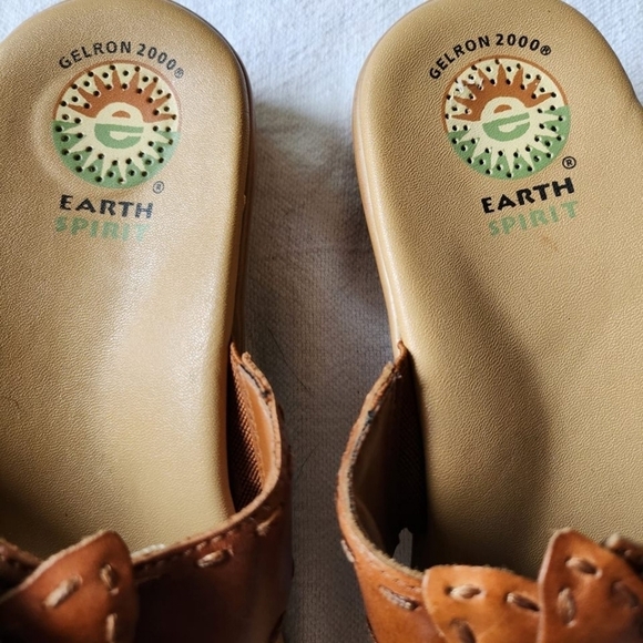 Earth Spirit Sherwood Leather Thong Floral Sz. 8.5 Sandal - Picture 3 of 8